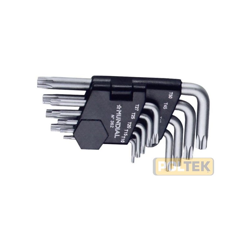 MUNDIAL CHIAVI TORX CON FORO SERIE pz.9 CLIP PLASTICA