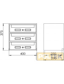 CASELLARIO POSTALE SILMEC SC5 RITIRO ANTERIORE 3 posti