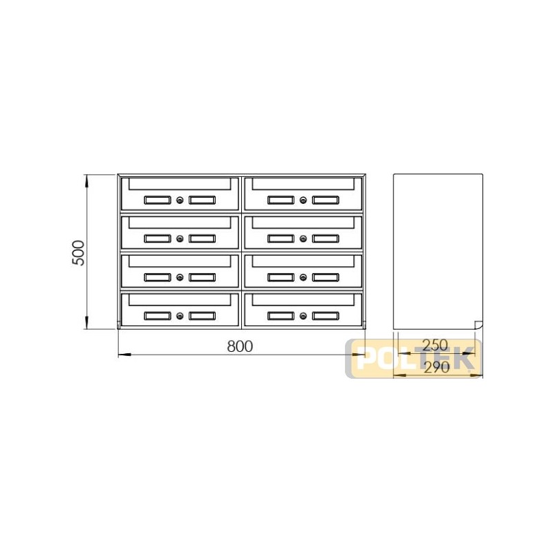 CASELLARIO POSTALE SILMEC SC5 RITIRO ANTERIORE 8 posti