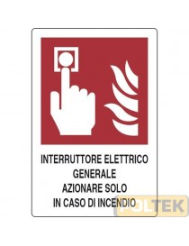 CARTELLO ALL. "INTERR. ELETTRICO AZIONARE ..." cm 20x30