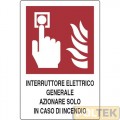 CARTELLO ALL. "INTERR. ELETTRICO AZIONARE ..." cm 20x30