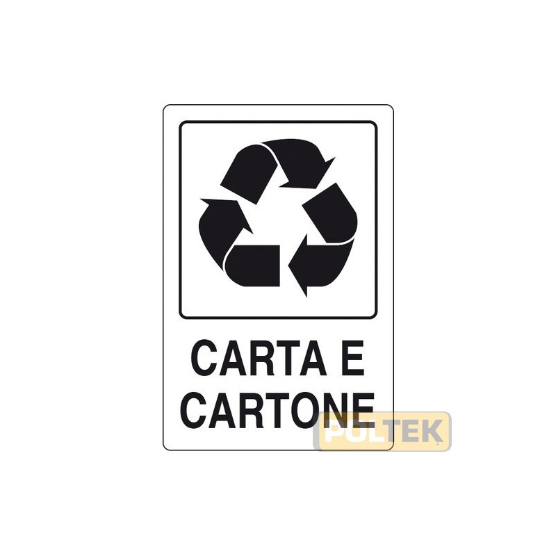 ETICHETTA ADESIVA RACCOLTA DIFFERENZIATA cm 30x20 "CARTA"