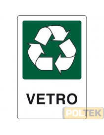 ETICHETTA ADESIVA RACCOLTA DIFFERENZIATA cm 30x20 "VETRO"