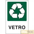 ETICHETTA ADESIVA RACCOLTA DIFFERENZIATA cm 30x20 "VETRO"