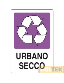 ETICHETTA ADESIVA RACCOLTA DIFFERENZIATA cm 30x20 "SECCO"