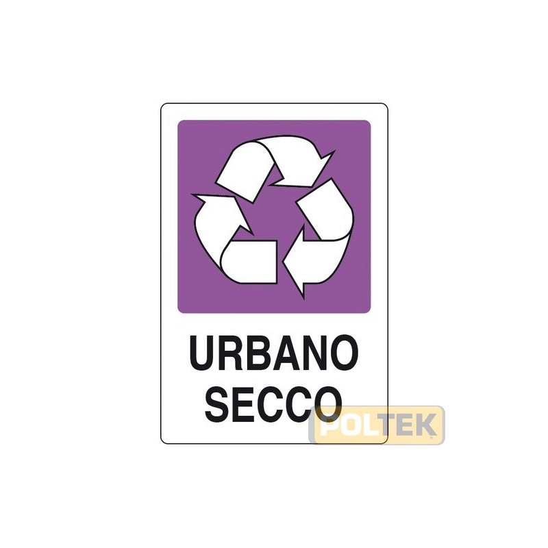 ETICHETTA ADESIVA RACCOLTA DIFFERENZIATA cm 30x20 "SECCO"