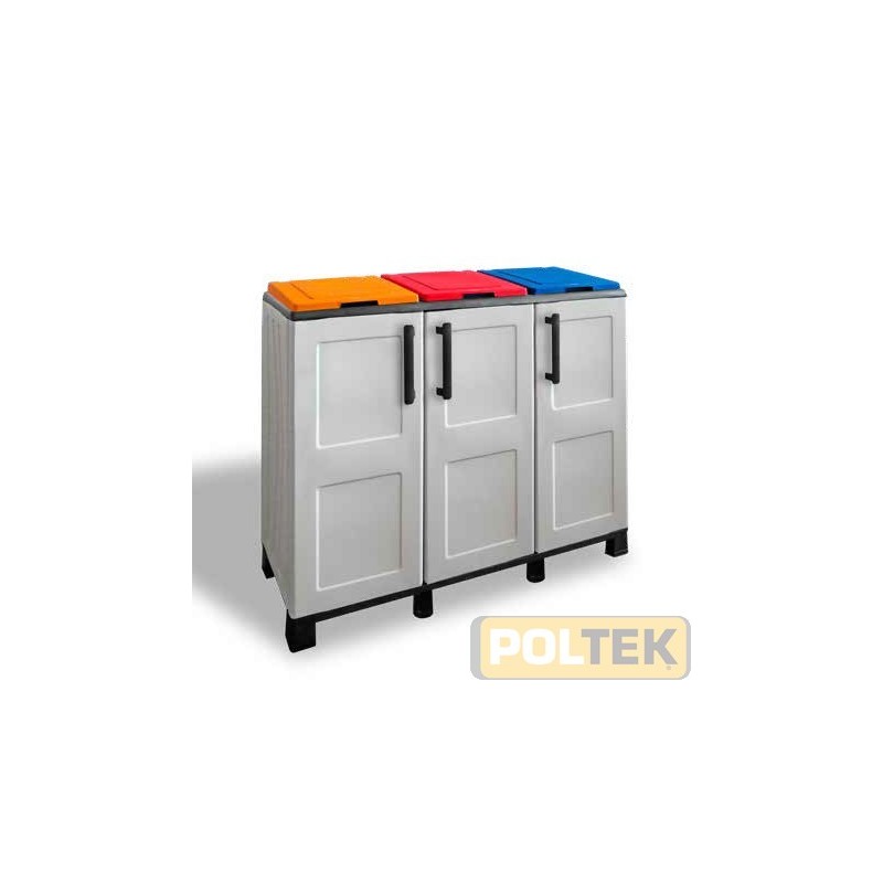 Armadio basso prodotto in polipropilene, materiale ri-ciclabile ed eco-sostenibile, dotato di cerniere in acciaio, 3 coperchi CO