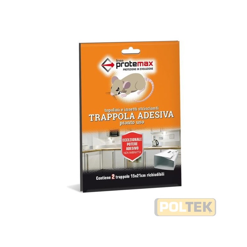 Caratteristiche: cartoncino semi-rigido 15×20 cm pre-spalmato di una speciale colla che non si attacca alle mani ma cattura con