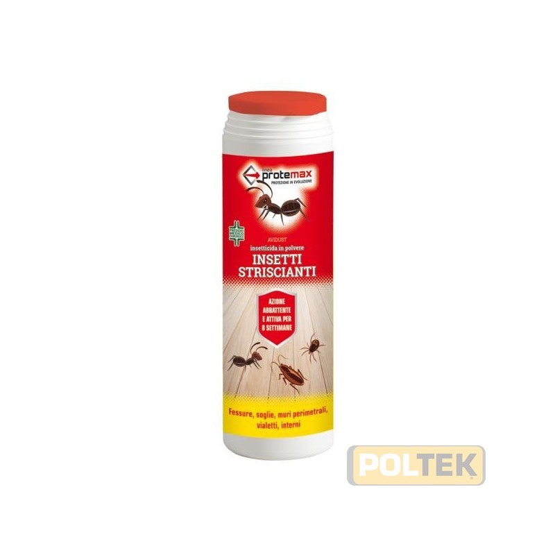Caratteristiche: insetticida in polvere pronto all’uso a base di piretroidi. La formula garantisce un’azione abbattente e re