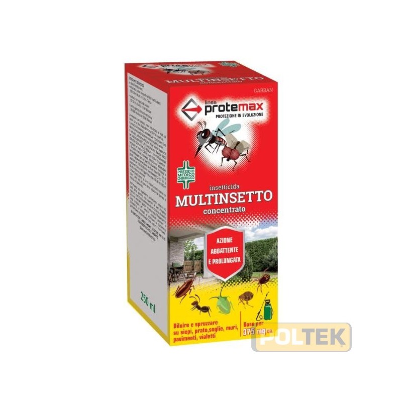 Caratteristiche: insetticida concentrato da diluire in acqua e spruzzare sulle superfici dove sono presenti gli insetti. Ad azio
