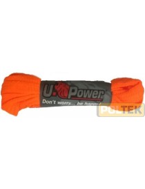LACCI PIATTI ARANCIO FLUO U-POWER cm 120 (10 paia)
