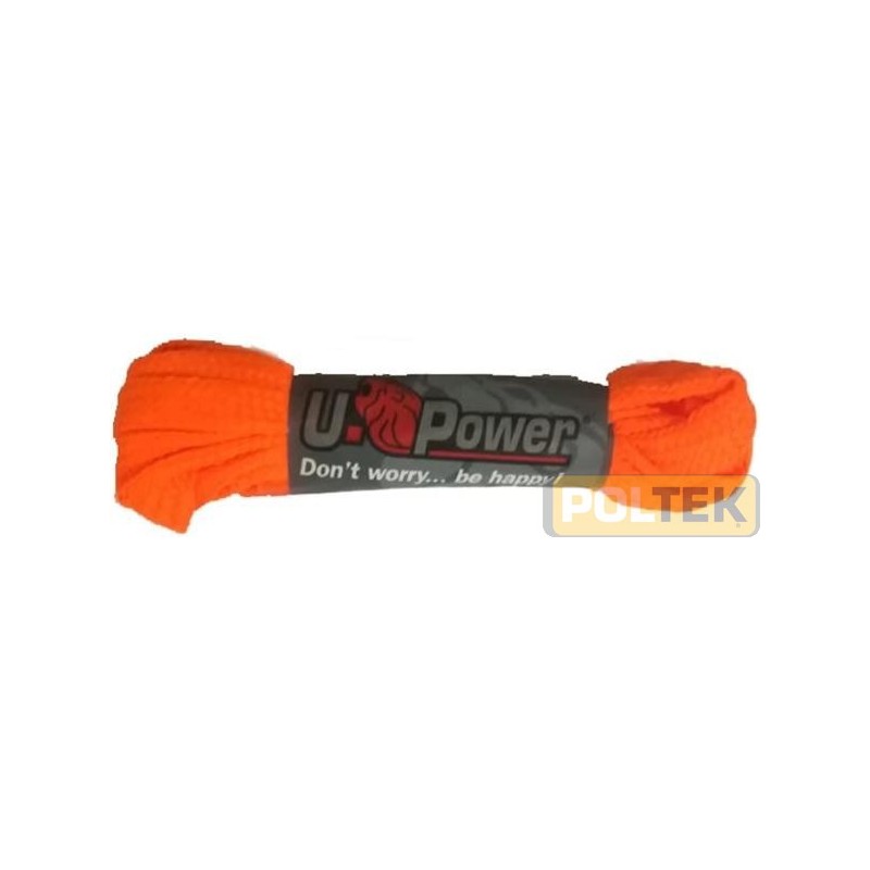 LACCI PIATTI ARANCIO FLUO U-POWER cm 120 (10 paia)