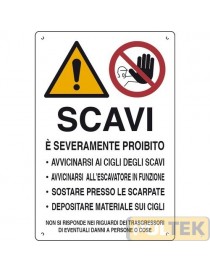 CARTELLO EDILIZIA "SCAVI" cm 40x60