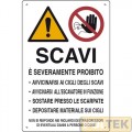 CARTELLO EDILIZIA "SCAVI" cm 40x60