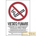 CARTELLO ALL. "VIETATO FUMARE" C/NORMATIVA cm 20x30