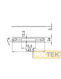 CONTROPIASTRA PIANA INOX mm145X24X3 PER CHIUSURE SUPPLEMENTo