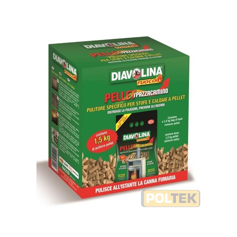 Diavolina Pellet Spazzacamino è il rivoluzionario pellet brevettato per la pulizia dell’impianto di scarico di stufe e caldai