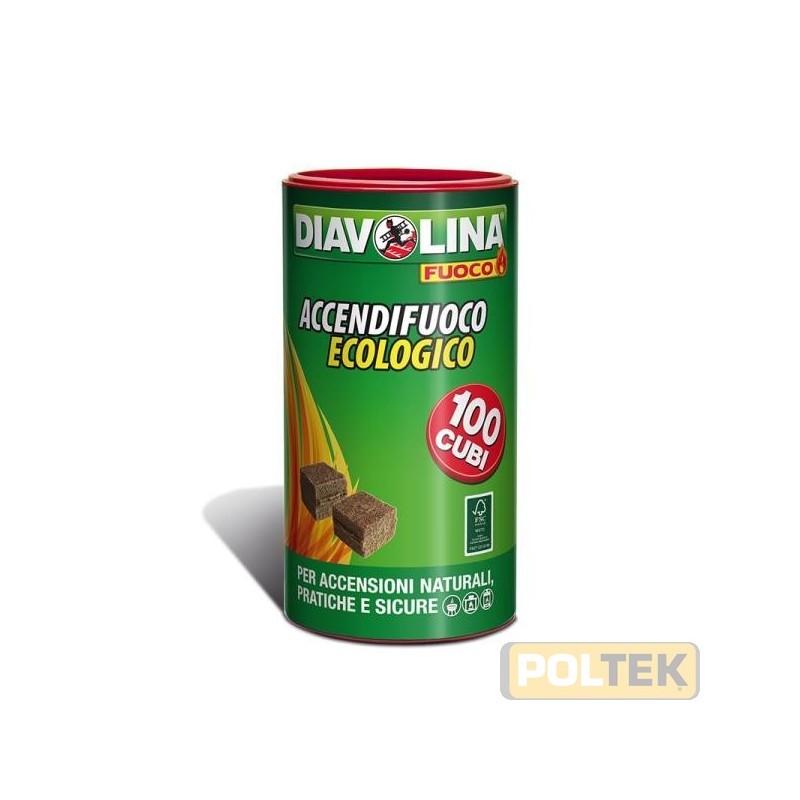 DIAVOLINA ACCENDIFUOCO ECOLOGICA BOX 100 ACCENSIONI