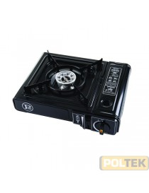 Fornello portatile per cartuccia Koreana, con potenza regolabile, accensione piezo integrata, valigetta per il trasporto, sistem