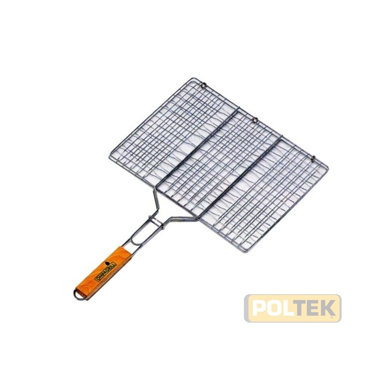 OMPAGRILL GRATICOLA A RETE S/PIEDI C/MANICO LEGNO cm 25x35