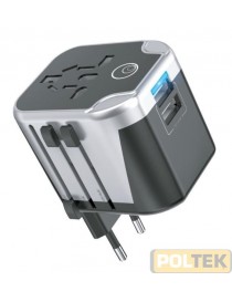 ADATTATORE UNIVERSALE DA VIAGGIO CON USB