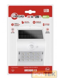 CENTURY APPLIQUE SOLARE LED ARCADIA 1.5 BIANCO lm220