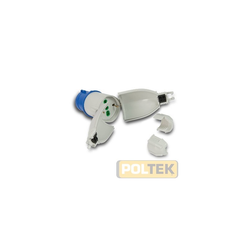 Convertispina OPTIMUS da cantiere IP44 spina 2P+T 16A 200-250V 6h IP44 presa bipasso italo/tedesca 2P+T 16A