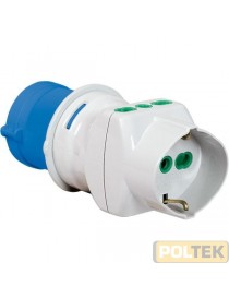 ADATTATORE INDUSTRIALE FME SPINA 2 PRESE+1 SCHUKO