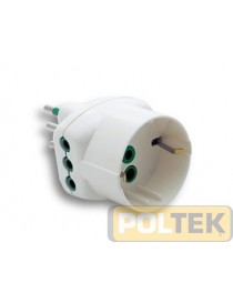 ADATTATORE FME TRIPLO 2P+T 10A SCHUKO