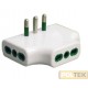 Adattatore triplo piatto - Spina 2P+T 16A - Prese 2P+T 16A Bipasso