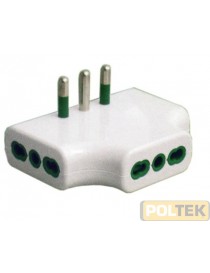 ADATTATORE FME MULTIPLO PIATTO 2P+T 16A