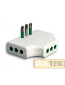 ADATTATORE FME MULTIPLO PIATTO 2P+T 10A