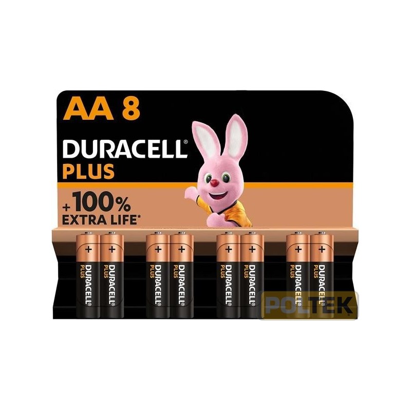 DURACELL BATTERIA PLUS BLISTER pz.8 STILO AA 1,5V