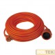 Prolunga 250 V~ con 15 m di cavo H05VV-F 2 x 1,5 mm², spina e presa 16 A 2P standard tedesco. Colore: arancio. Questa prolunga 