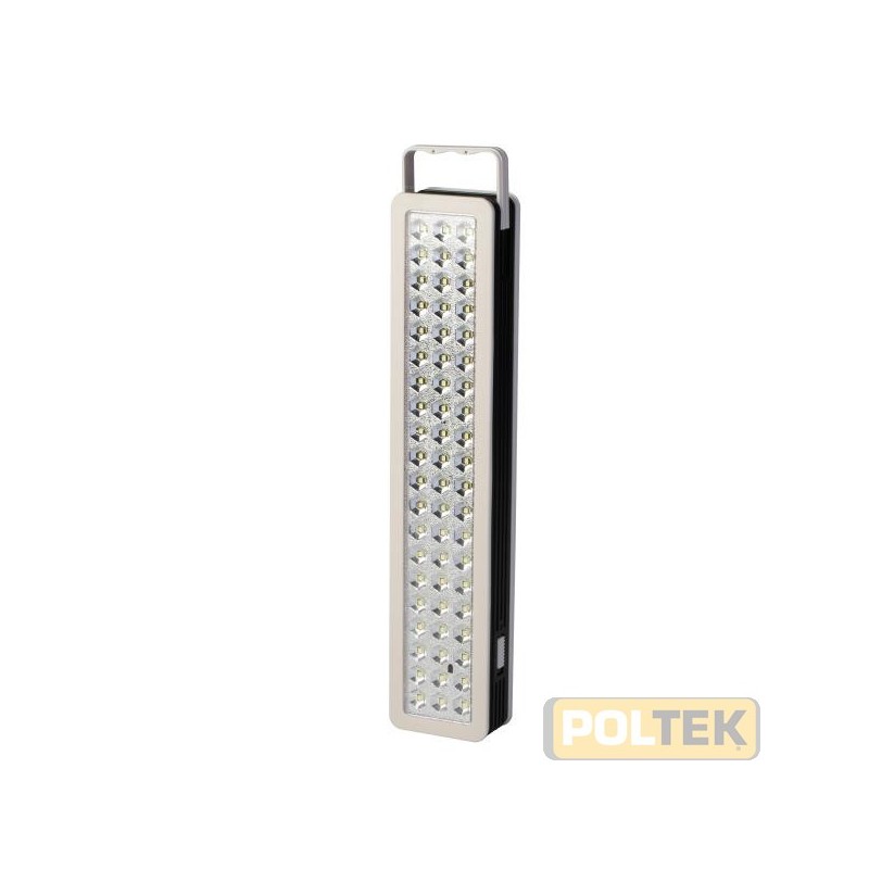 Lampada portatile di emergenza senza fili ricaricabile 230V~ a 60 LED 300 lm. Alimentazione con batteria al piombo 4 V 2 Ah. Pro