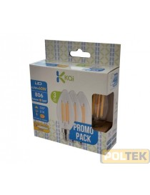 LAMPADA LED 3PACK OLIVA 6,5W E14 806lm 2700°K