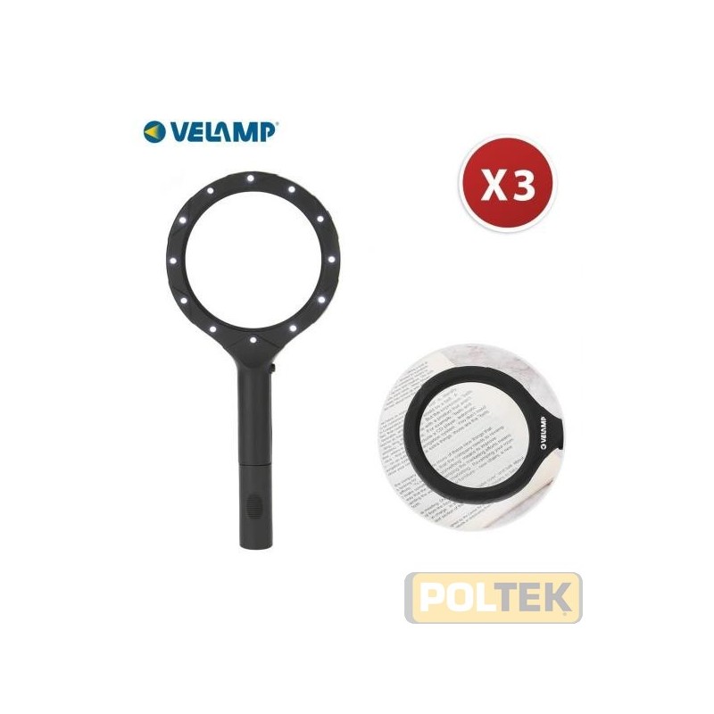 Lente d'ingrandimento con luce 3X, lente da lettura illuminata con 12 LED, alta chiarezza e leggera, per anziani, libri, giornal