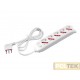 Presa multipla con 5 prese pluristandard 10 / 16 A 2P+T, standard italiano 10 / 16 A e tedesco 16 A, 1,5 m cavo con spina 16 A 2