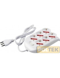 MULTIPRESA 6 POSTI 2P+T 16A SCHUKO C/INT. mt 1,5 QUADRA