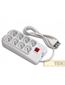 MULTIPRESA 8 POSTI 2P+T 16A SCHUKO C/INT. mt 1,5 QUADRA