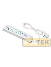 MULTIPRESA FME FIDO 4 2P+T 16A SCHUKO C/INT. mt 1,5