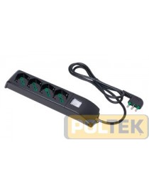 MULTIPRESA FME FIDO 4 2P+T 16A SCHUKO C/INT. NERA mt 1,5