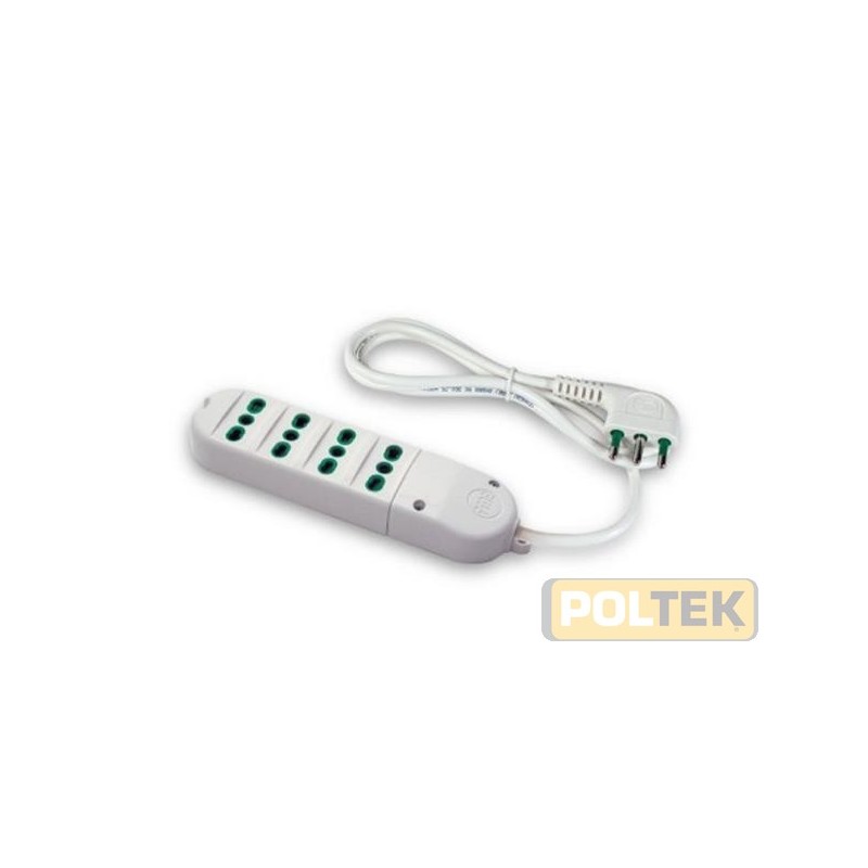 Multipresa a 4 uscite 2P+T 16A Bipasso - cavo 1,5 m. H05VV-F 3x1 - spina 2P+T 16A