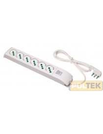 MULTIPRESA FME FIDO 6 2P+T 16A SCHUKO C/INT. mt 1,5