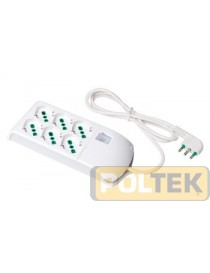 MULTIPRESA FME FIDO 6 2P+T 16A SCHUKO C/INT. mt 1,5