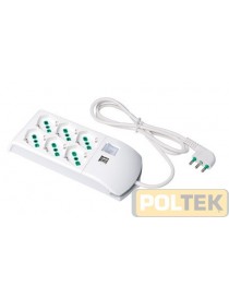 MULTIPRESA FME FIDO 6 2P+T 16A SCHUKO C/INT. + USB mt 1,5