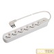 Presa multipla 250 V~ con 6 prese "grandi" pluristandard 10 / 16 A 2P+T, standard italiano 10 / 16 A e tedesco 16 A (con terra l