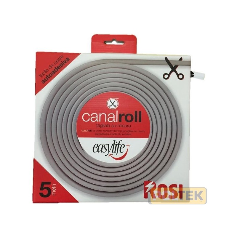 Canalina adesiva avvolgibile bianca - 5M in cartone appendibile