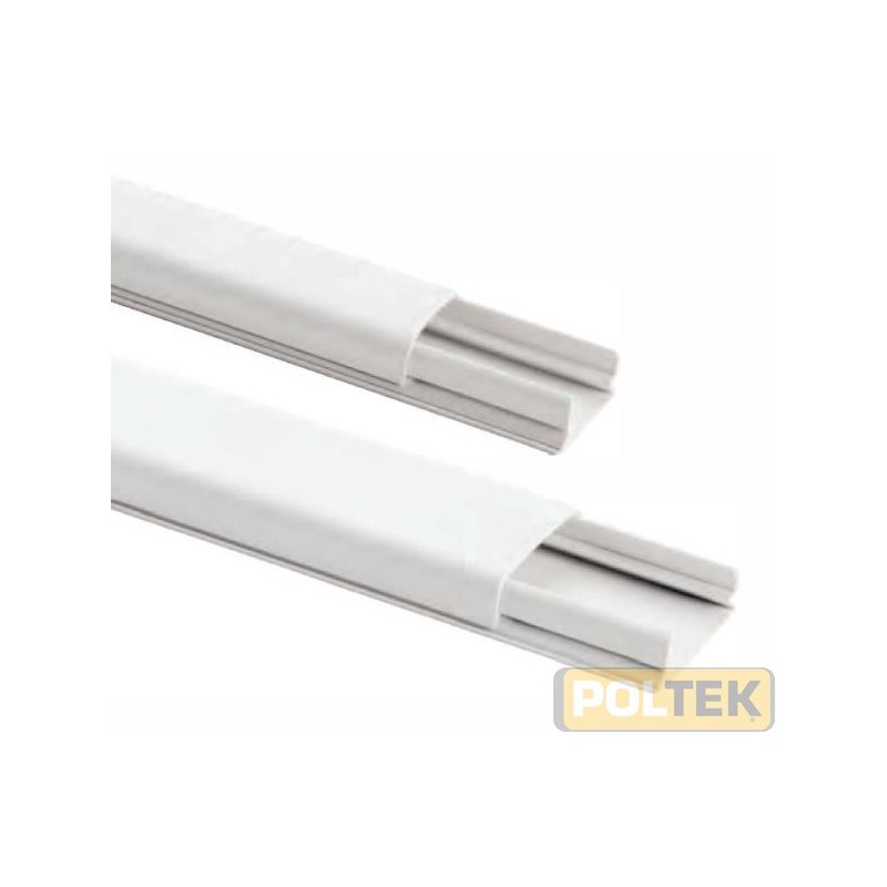 i minicanali d’arredo sono caratterizzati dal profilo arrotondato del coperchio avvolgente, che ricopre interamente la base de