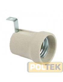 Portalampada E27 - porcellana con staffa esterna